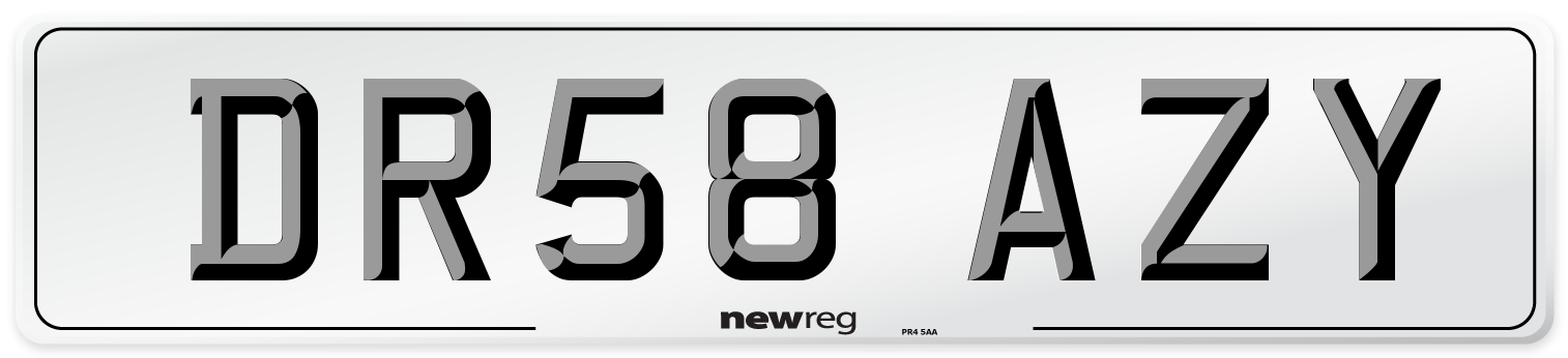 DR58 AZY Number Plate from New Reg